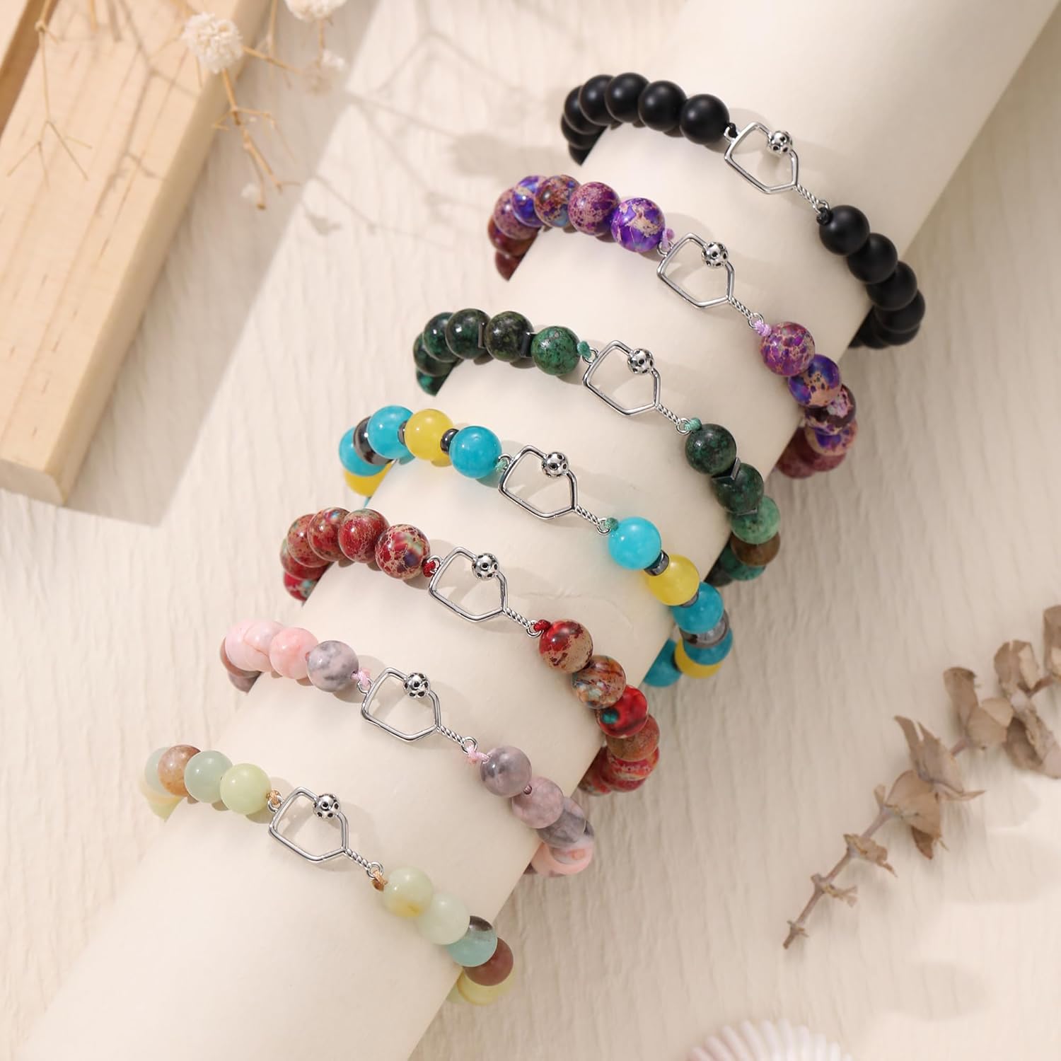 Pickleball Gifts for Women, Gifts for Pickleball Lovers Pickleball Bracelets Natural Stone Beaded Bracelets Mothers Day Birthday Pickle Ball Gifts for Women Handmade Jewelry - Image 6