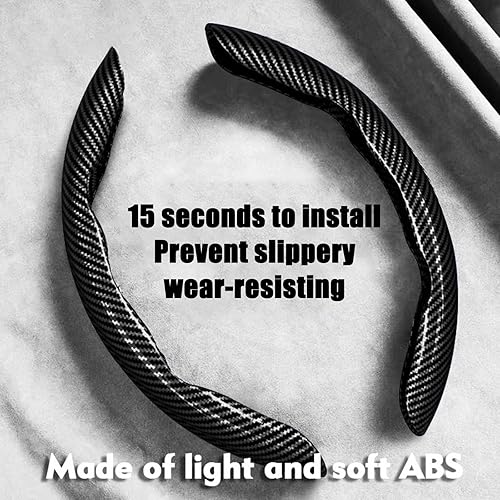 Vista 62 de WOCOCN 2 fundas para volante de automóvil, protector antideslizante de fibra de carbono para hombres y mujeres, múltiples opciones de color, Beige