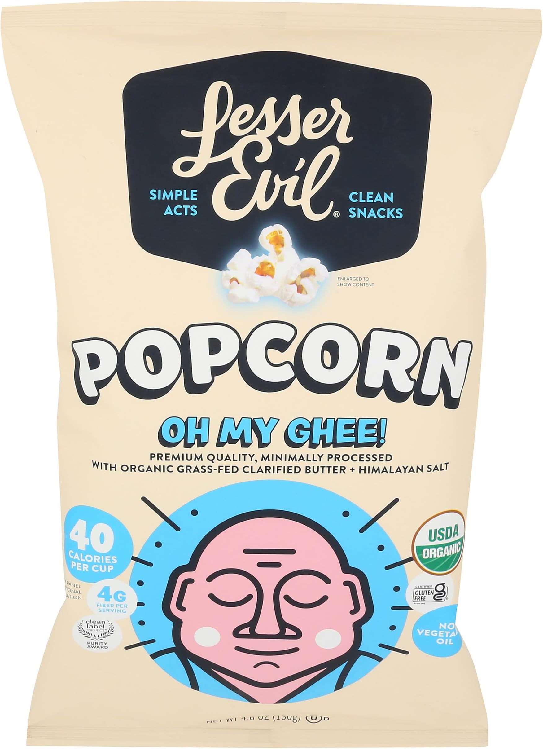 Oh My Ghee Organic Popcorn, 5 Oz