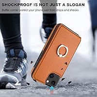 Vista 7 de Folosu Funda compatible con iPhone 14 con soporte para tarjetas, rotación de 360°, soporte de anillo de dedo con función atril, bloqueo RFID