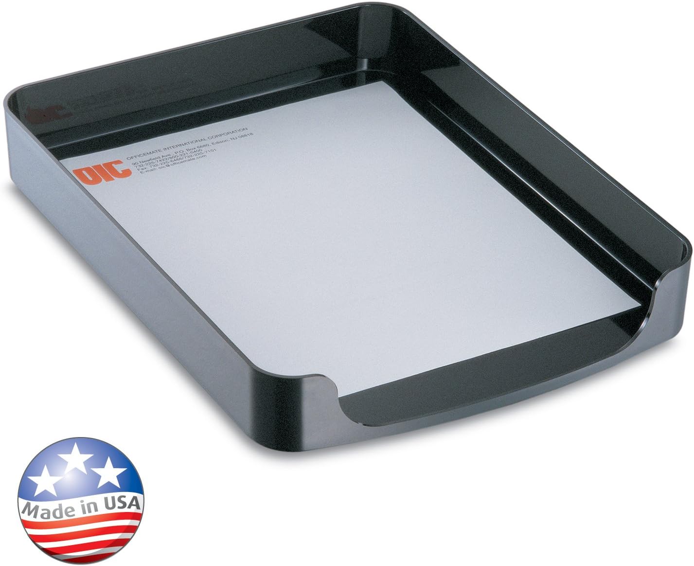 Officemate 2200 Series Executive Letter Tray, Front Load, Black (22232)
