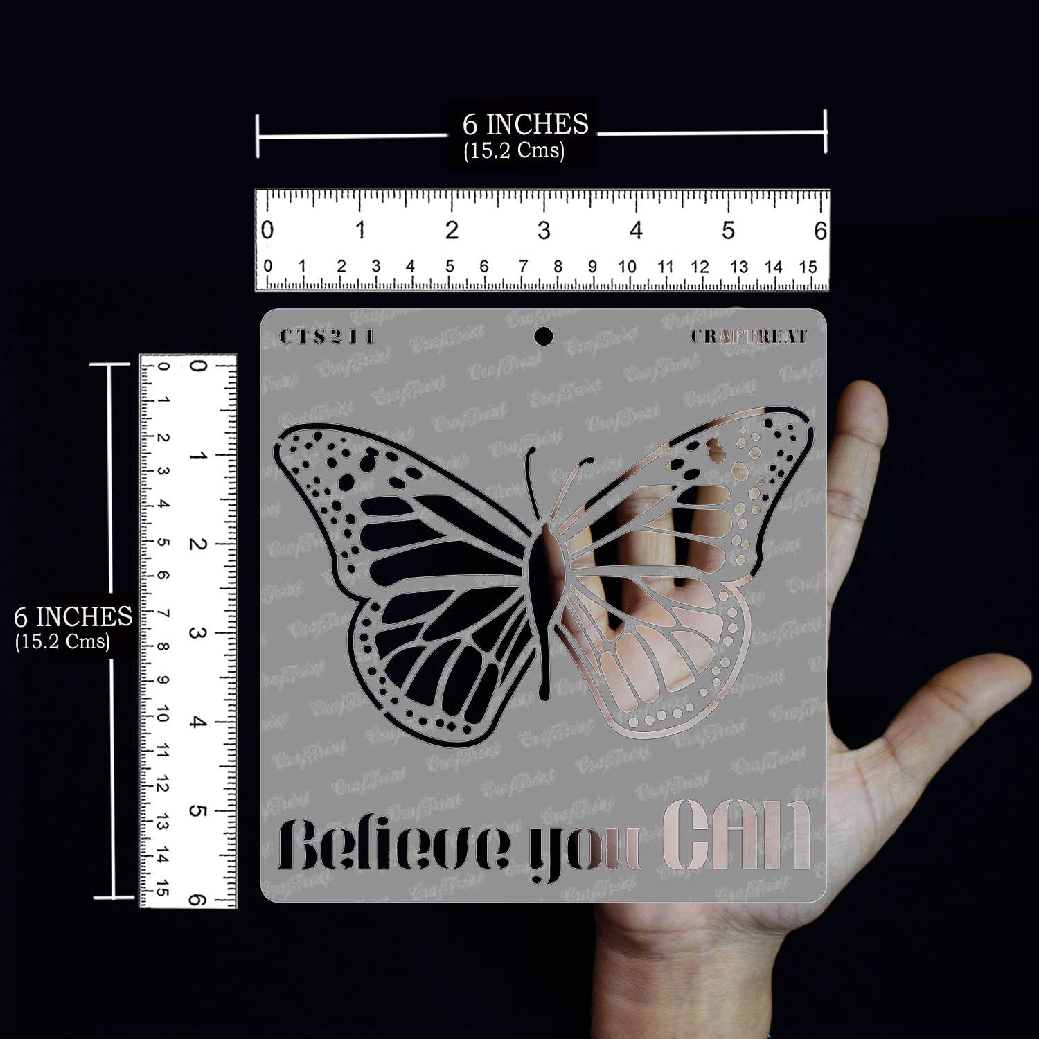 CrafTreat Wiederverwendbare Mal-Schablonen Für Holz - Digitale Muster-Vorlagen 10,2x20,3cm