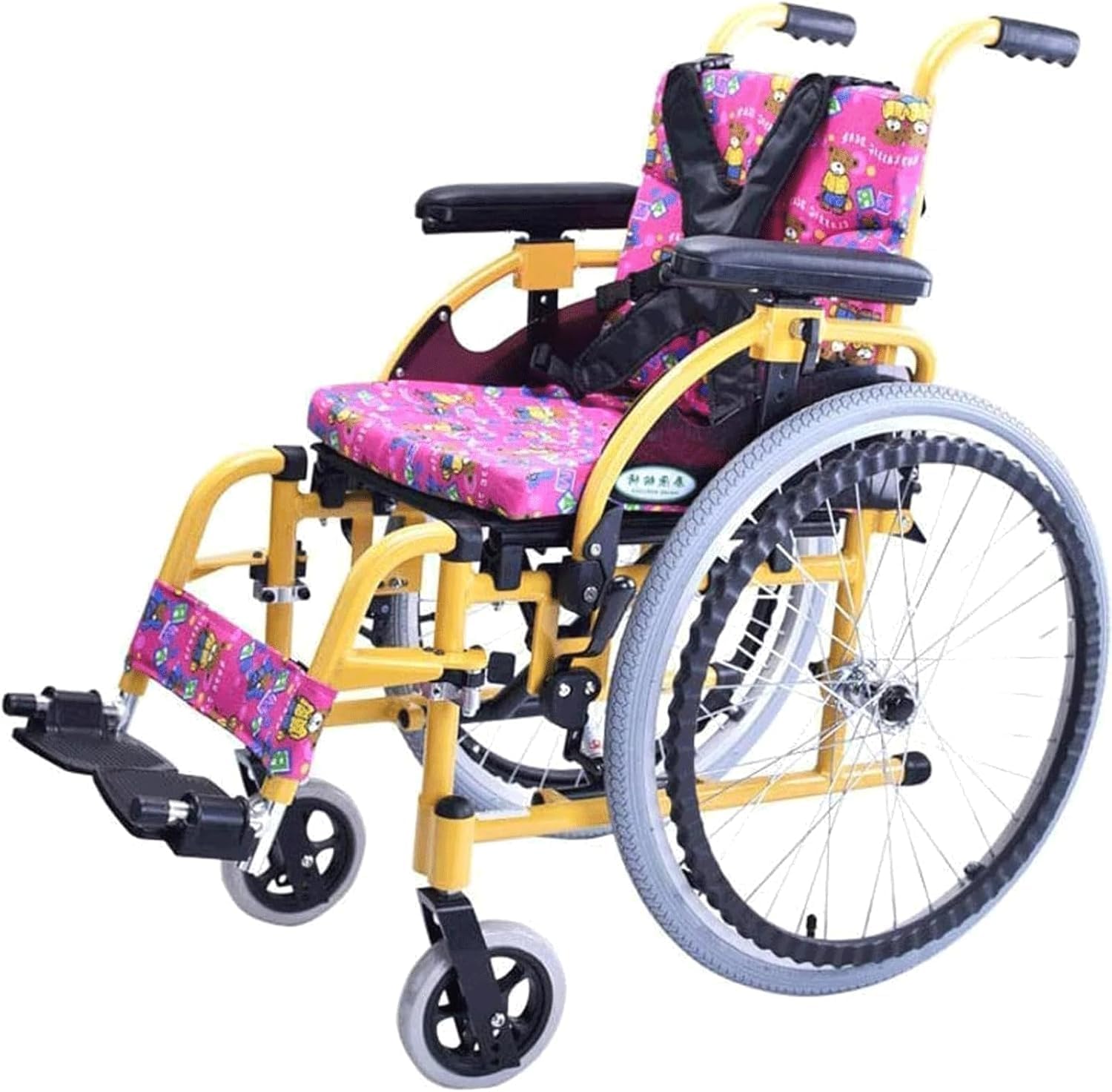 Silla de ruedas autopropulsada para niños, silla de movilidad plegable ligera con capacidad de 100 kg para niños con necesidades especiales y rehabilitación