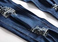 Vista 25 de LONGBIDA - Jardinera de mezclilla para hombre, ajuste entallado, moderno, con bolsillos