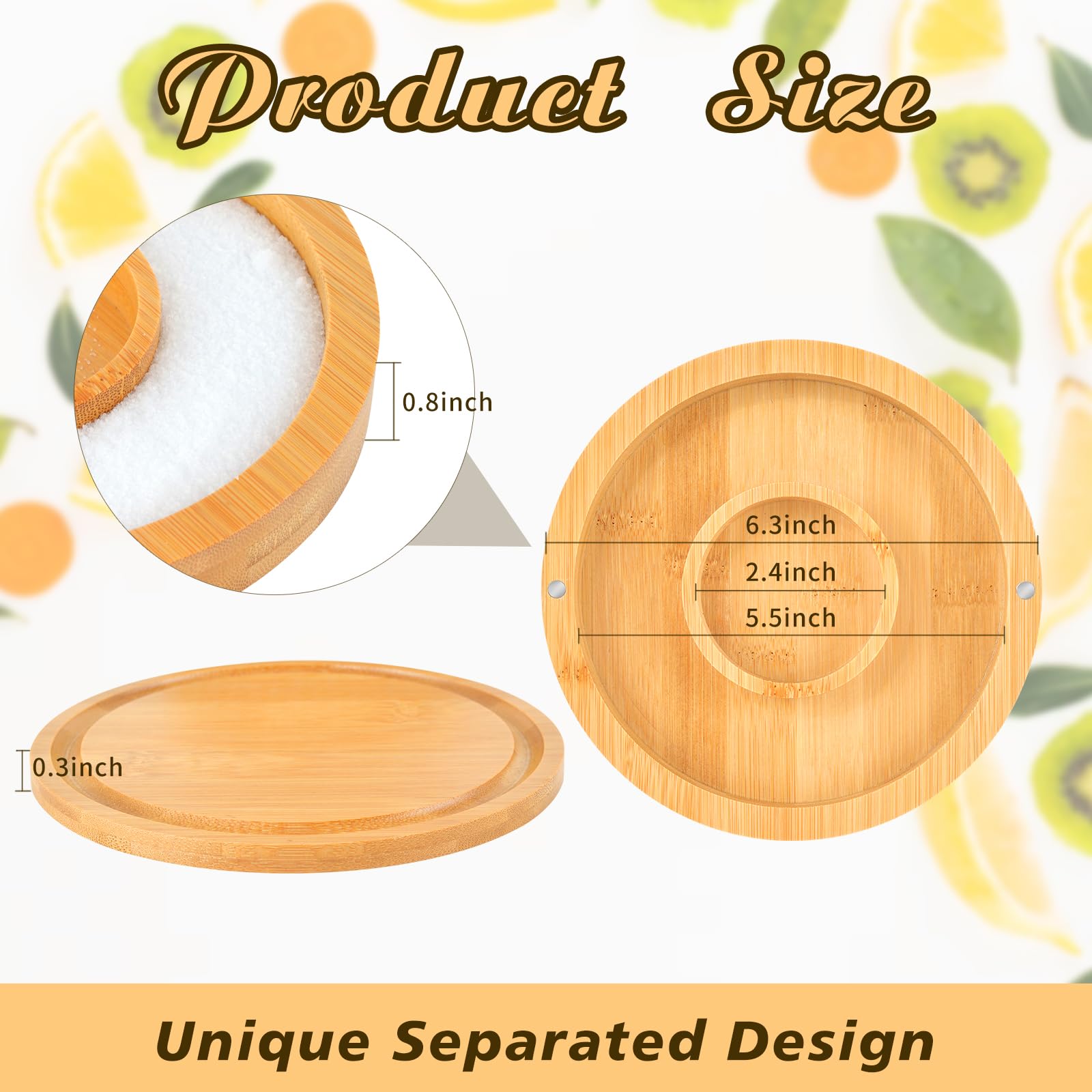 Margarita Salt Rimmer with Lid Margarita Salt Dish Glass Rimming Salts & Sugars Bamboo Cocktail Rimmer Wood Salt Box with Swivel Lid for Tequila Gifts Bartender Bar cart Accessories 6.4*0.8*0.6 Inch