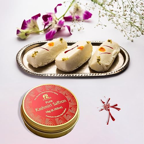 Miniatura 3 de FOUZEE Hilo puro de azafrán de Cachemira para cocinar, especias, alimentos españoles. El mejor azafrán rojo oscuro delicioso con arroz persa, té