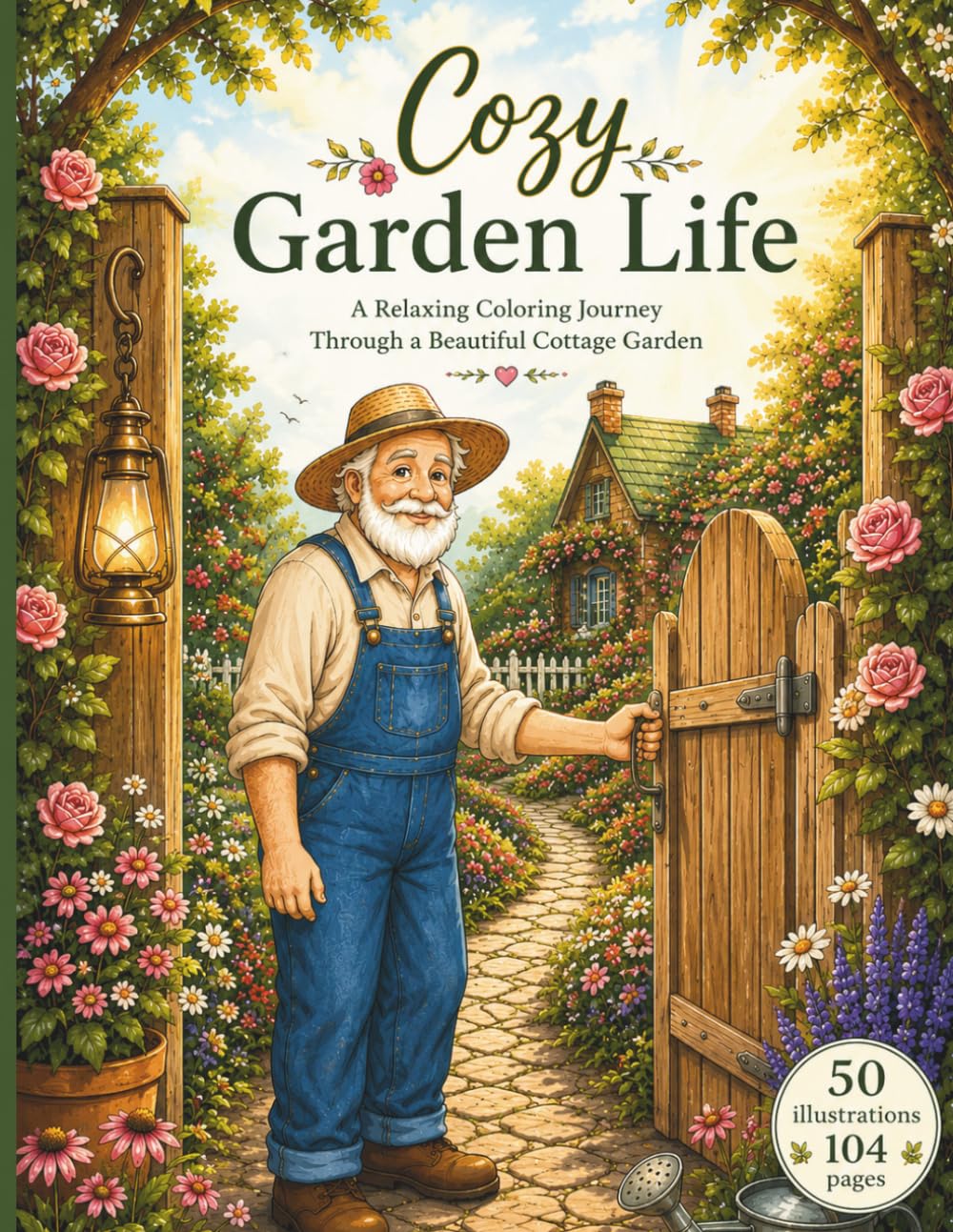 Cozy Garden Life: A Relaxing Coloring Journey Through a Beautiful Cottage Garden