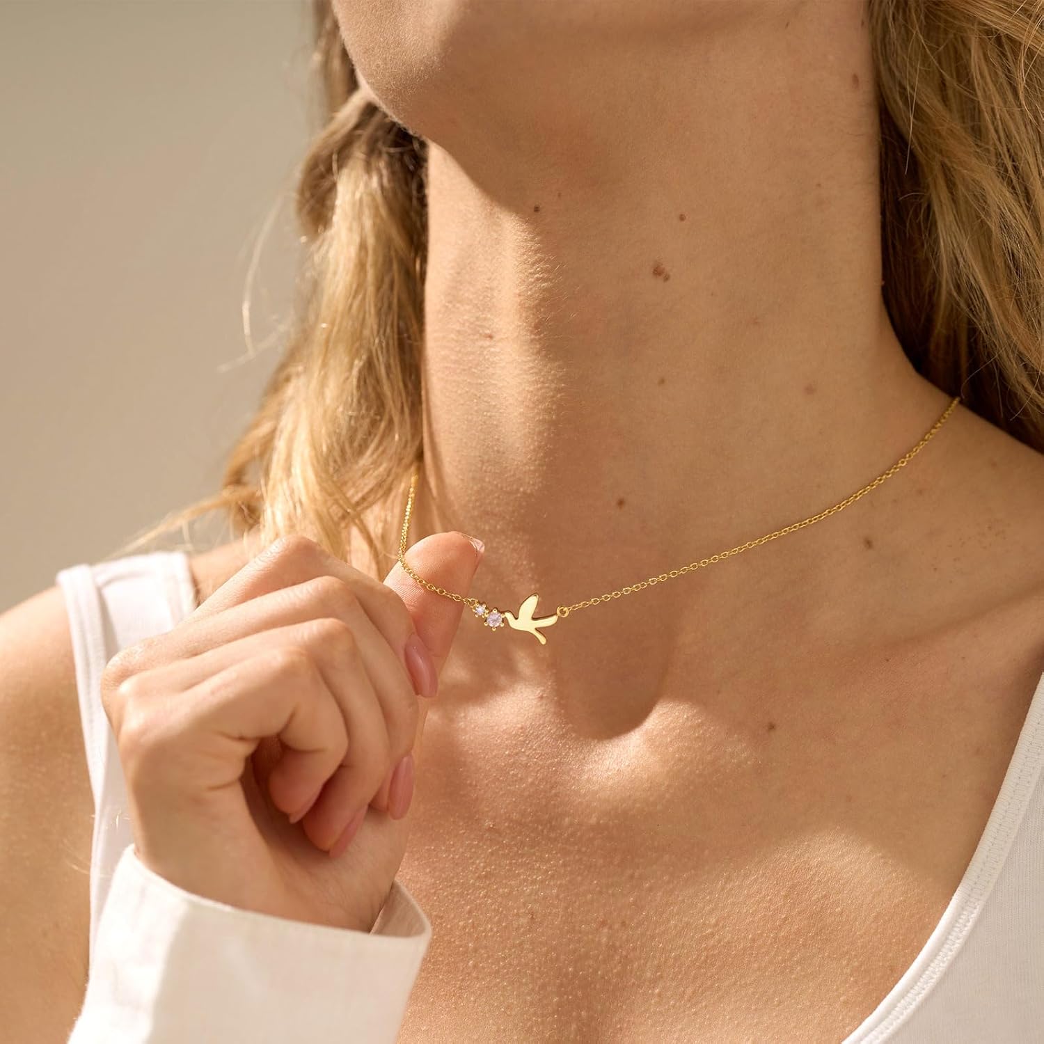 14K Gold Plated Dainty Pendant Butterfly Bead Boot Bee Baseball Flower Compass Airplane Heart Hummingbird Tree Necklace Simple Jewelry Gift for Women - Image 2