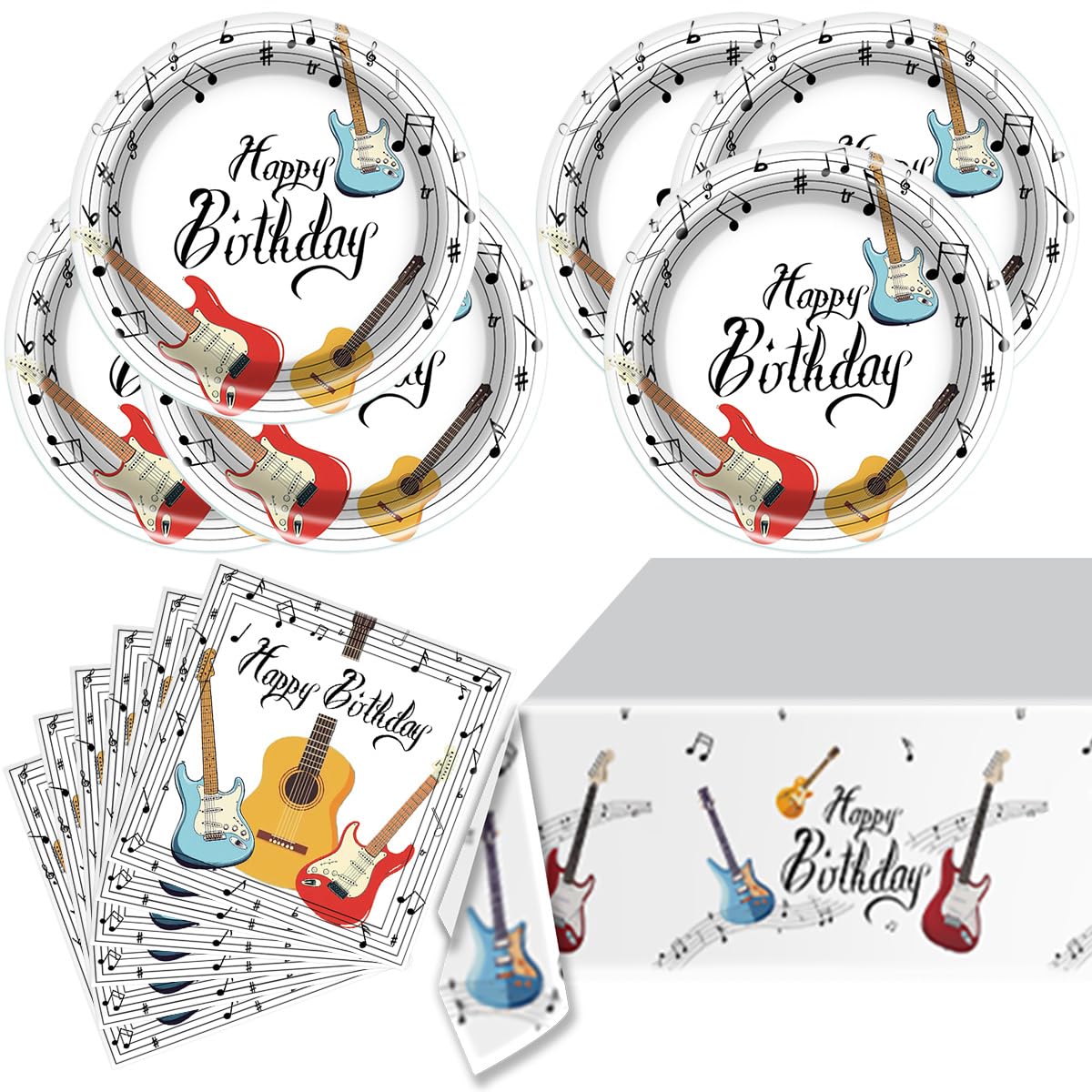 Vaisselle de fête guitare musique rock - Simplifiez l'organisation de votre buffet