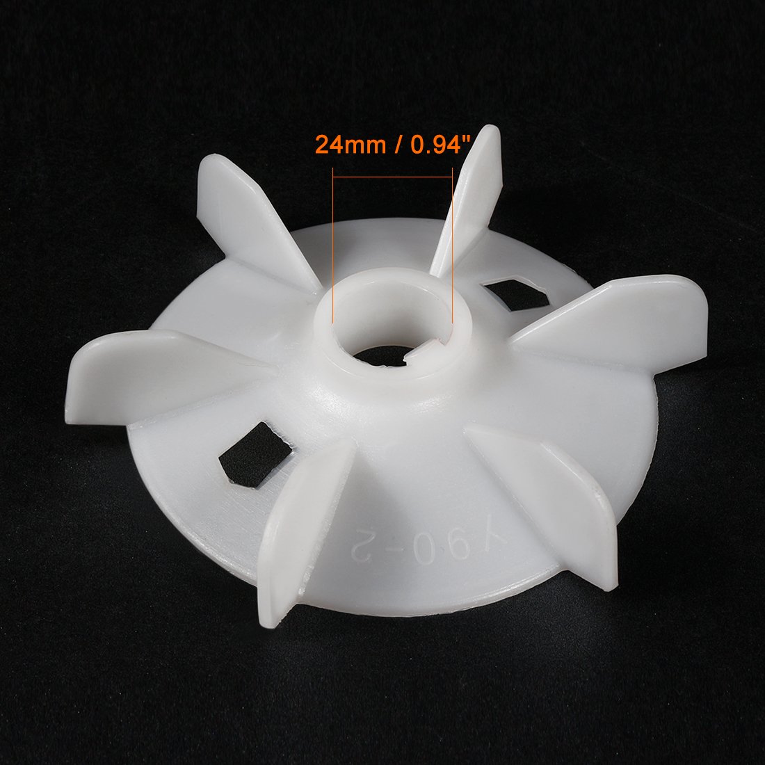 sourcing map 1Pcs 130 * 24mm Reemplazo de eje redondo Plástico blanco 6 Impulsor Paleta de ventilador del motor