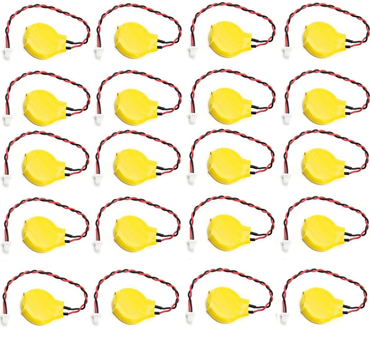 AdzMozi® CR2032 3V PLC BIOS CMOS Notebook Laptop Lithium Mother Board Battery 2 Pin Connector (Pack of 20)-picture-18