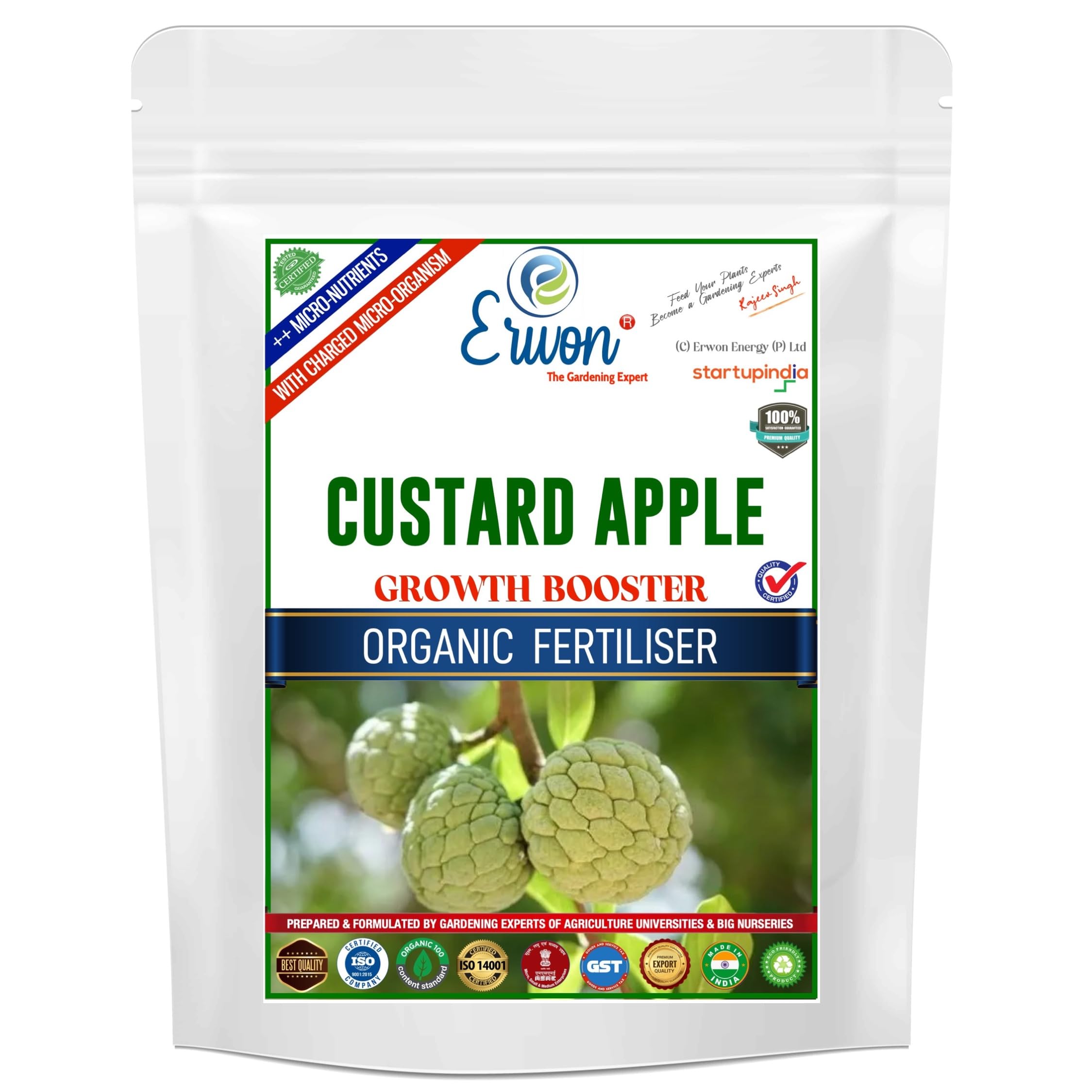 Erwon Custard Apple Growth Booster, Premium Essential Powerful Organic Fertiliser for Custard Apple Plants, with Charged Micro-organism and ++ Micronutrients (400 gm) (B0B5PGNH1H) Amazon Price History, Amazon Price Tracker
