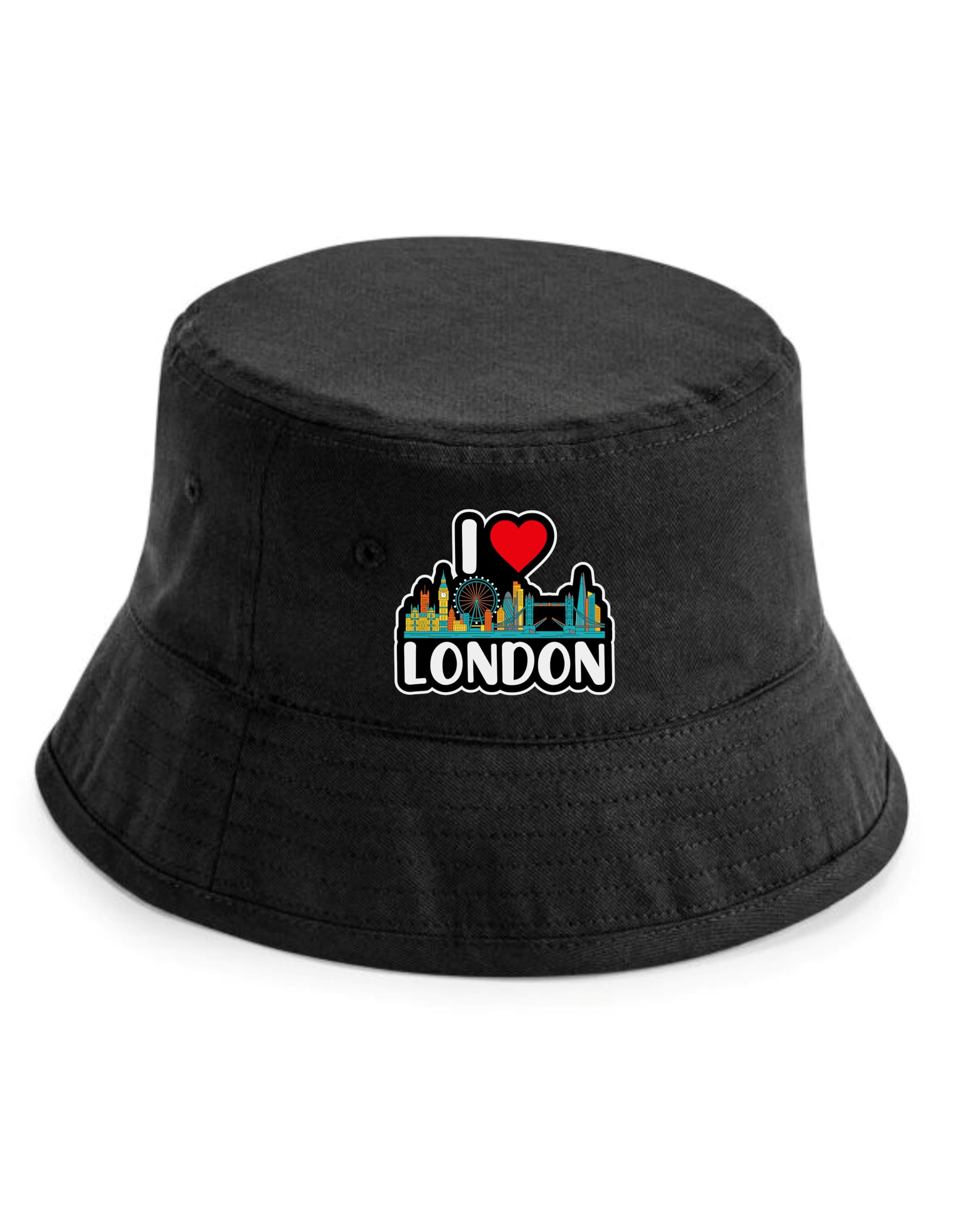 Print4U I Love London Novelty Bucket Hat Unisex UK Souvenir Gift Idea Black LXL