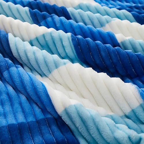 Miniatura 6 de PU MEI - Cobija reversible de vellón sherpa y franela de tamaño individual, gruesa, muy suave, mullidaafelpada, aterciopelada y cálida para sofá (a