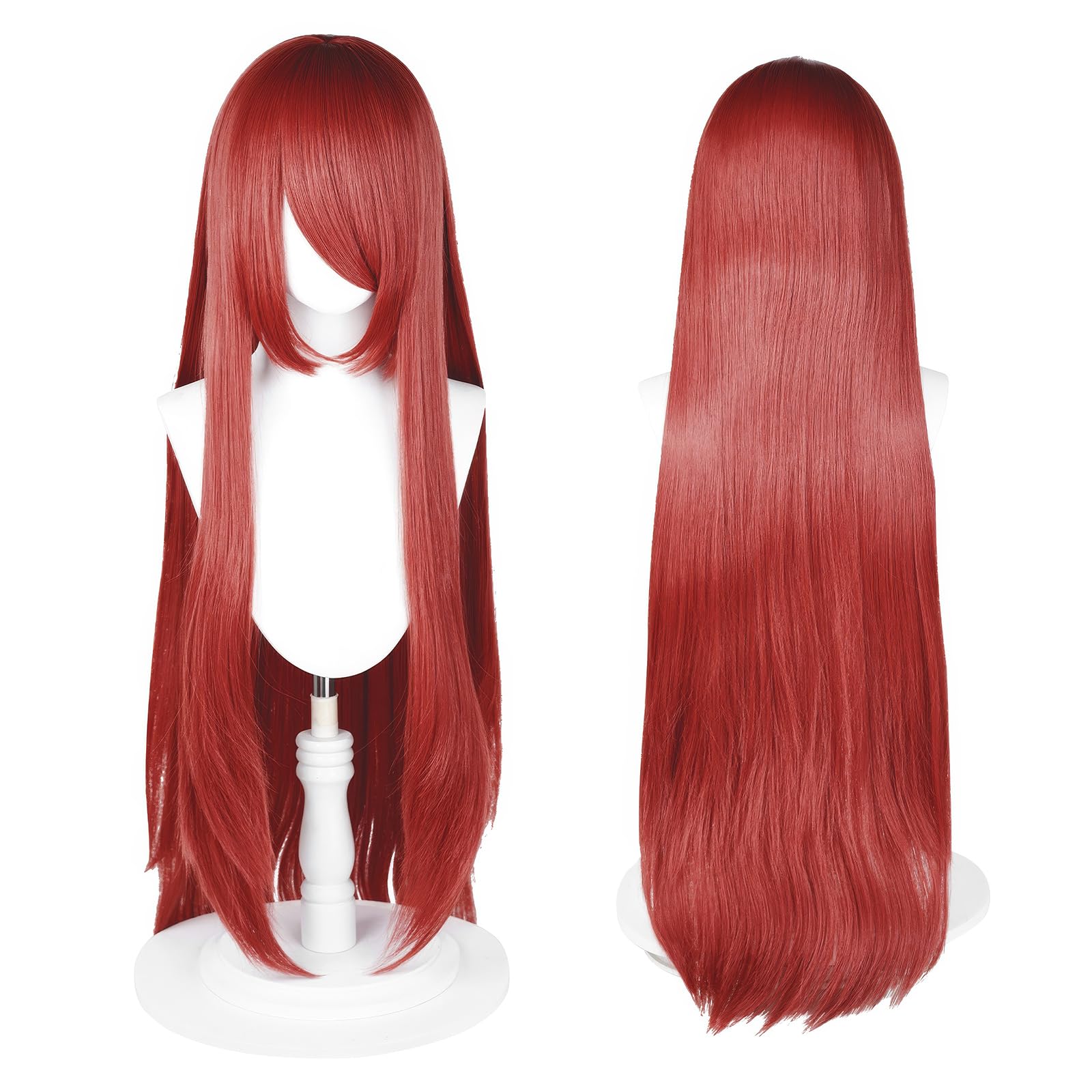 UTIEHD 100cm / 40 Inch Long Wig, Universal Anime Costume Cosplay Wig, Perfect for Party, Daily-Use, Festivals, and Halloween, Great for TV, Film, Anime Game Character Cosplay (Auburn)