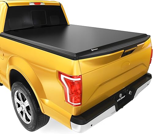 YITAMOTOR Cubierta Tonneau Suave de Cuatro Pliegues para Cama de Camioneta Compatible con Ford F150 F-150 2015-2025, Cama Styleside de 6.5 pies