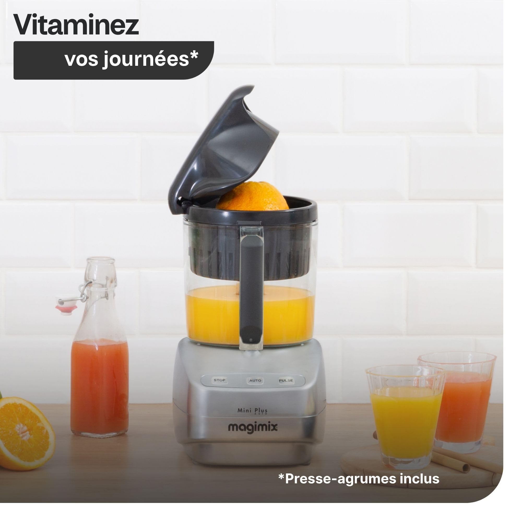 Magimix Robot de Cuisine Multifonction Mini Plus 1,7 L – Hachoir, Blender, Presse-Agrumes – Compact et Puissant – Idéal pour Petites Préparations – Fabriqué en France (Blanc)
