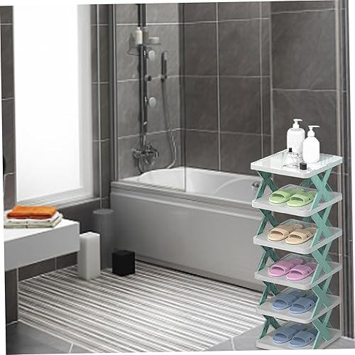 Miniatura 7 de Zapatero vertical alto de 6 capas para zapatos, estante de plástico de gran capacidad, resistente, 22.0 lbs, organizador de ranura para zapatos,