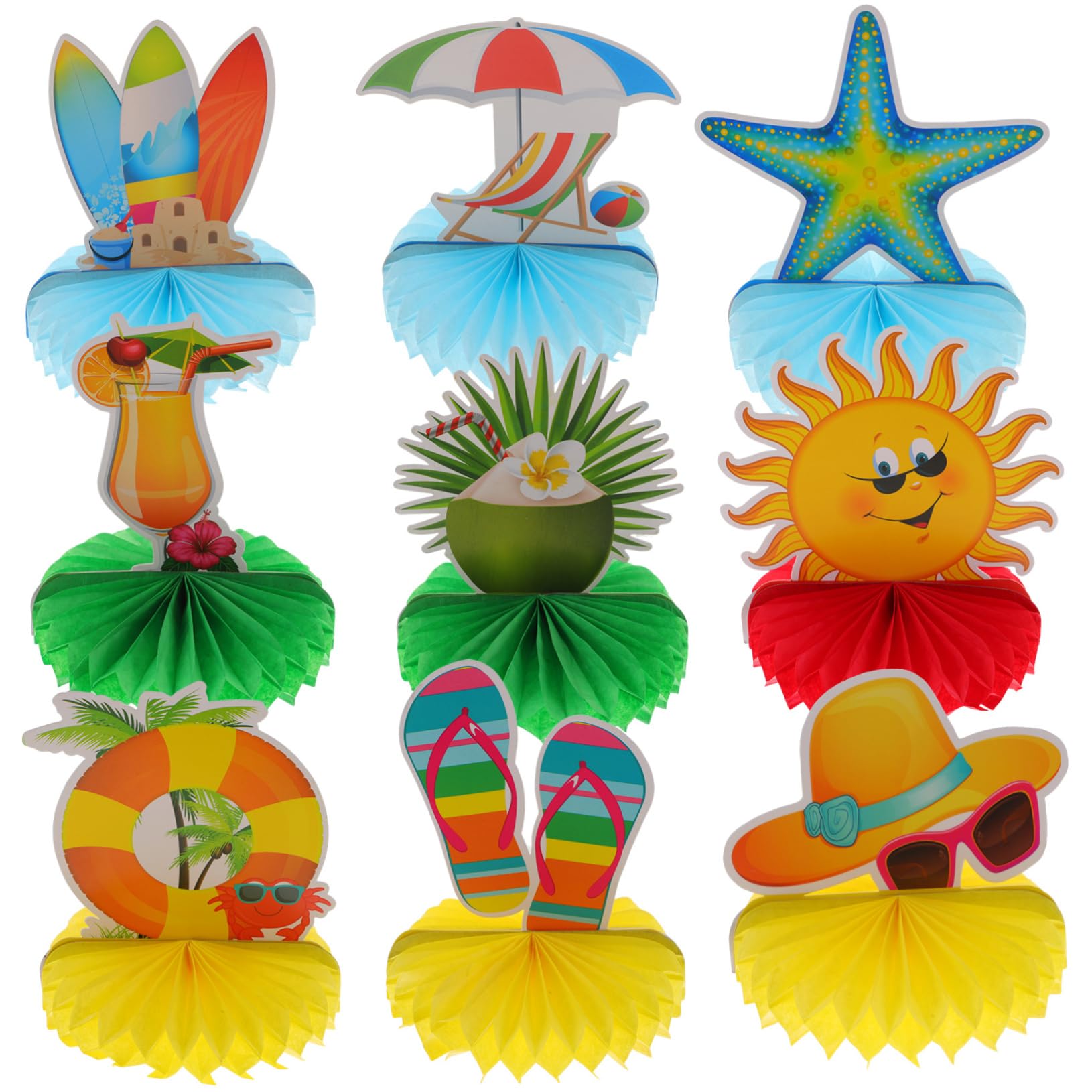 Abaodam 2 Set Ornamenti Estivi A Nido d'Ape Decorazioni Ghirlanda Arredamento Party Natale Addobbi Hawaiani per Feste Fornitura del Partito Decoro A Nido d'Ape in Tessuto Carta 9 Pezzi * 2