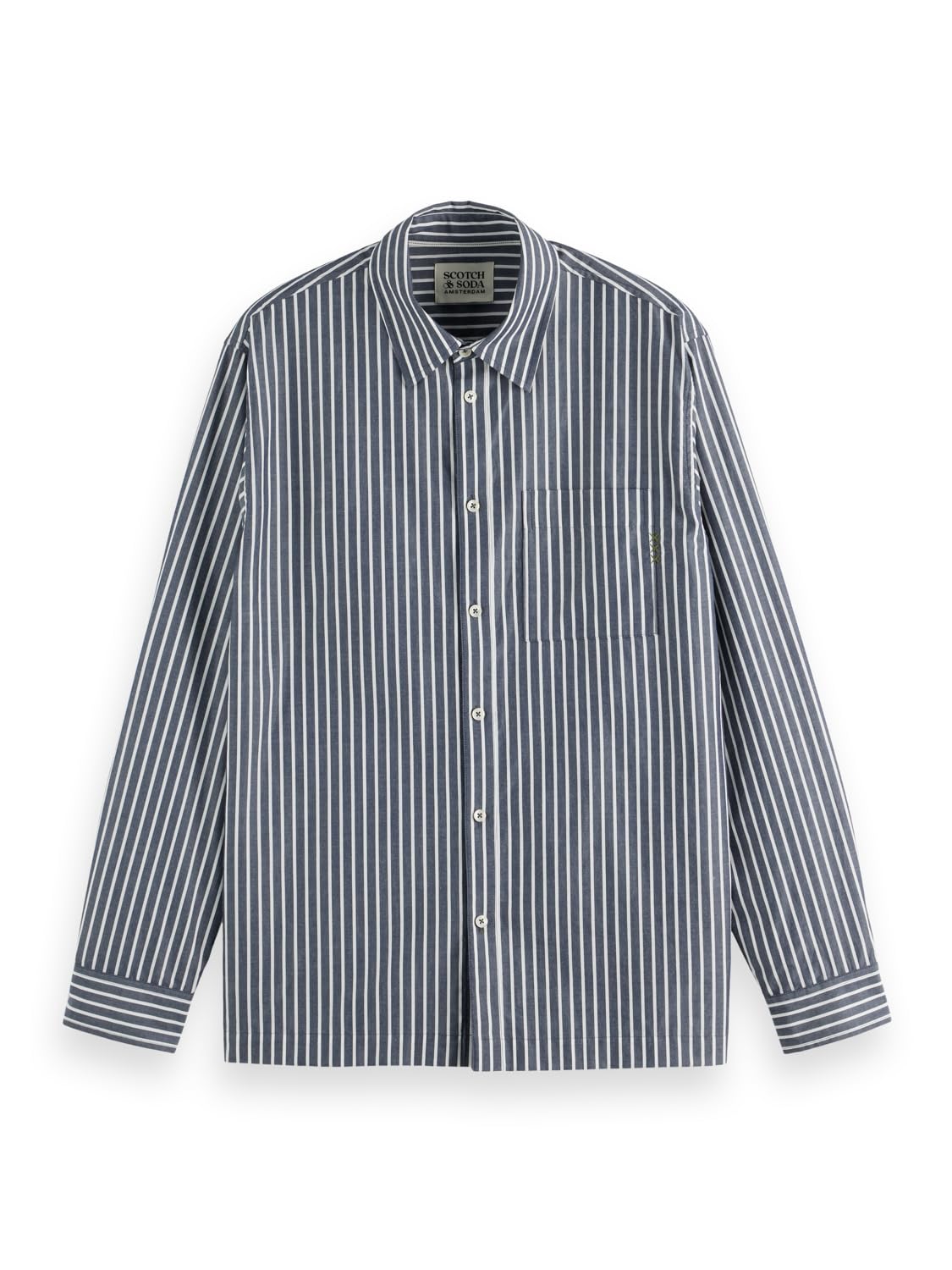 Scotch & Soda Striped Relaxed-Fit Poplin Shirt