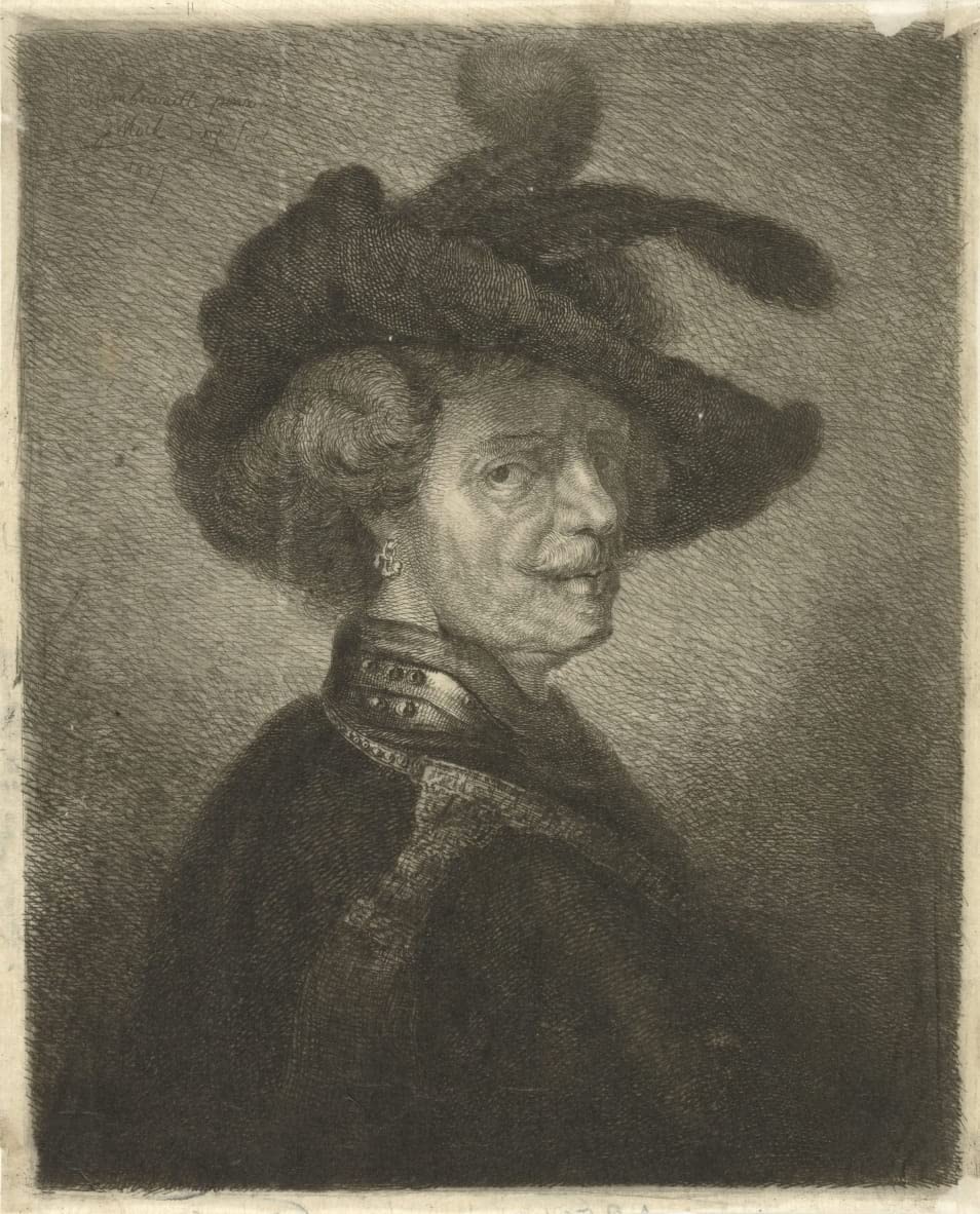 Poster toile Tronie homme béret Johannes Mock déco 50x70 cm - 4