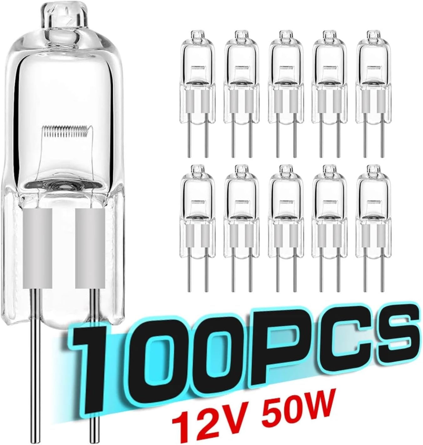 G4 Halogen Bulb, 2800K Warm White, Dimmable, Stable Performance, 3000 Hours Long Life 100PCS