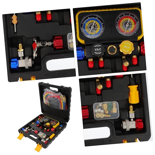 Set de Manómetros 4 Vías Mikinona para HVAC con Estuche miniatura 8
