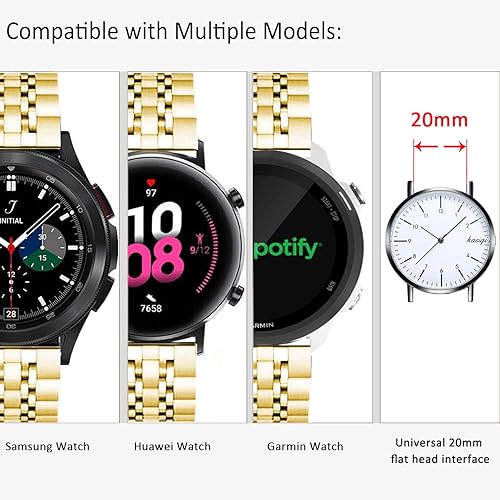 Miniatura 3 de Correas compatibles con Galaxy Watch 66 Classic 55 ProGalaxy Watch 44 ClassicGalaxy 3 1.614 in, correa de repuesto de metal de acero inoxidable