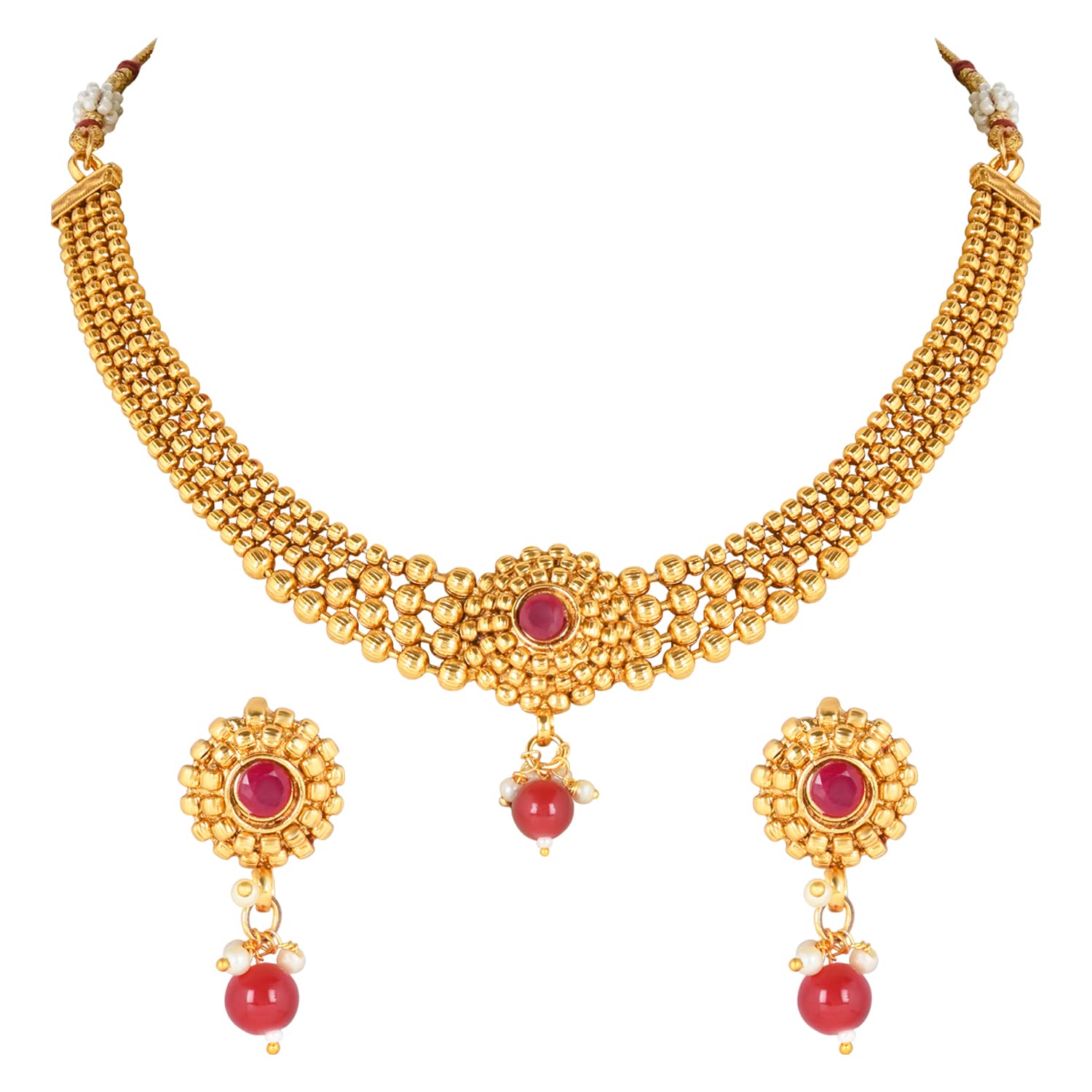 I Jewels 18K Gold Plated Traditional Style Choker Necklace Jewellery Set for Women/Girls (MC101Q) (B0BSTWMNK6) Amazon Price History, Amazon Price Tracker