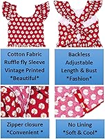 Vista 138 de Vestido de verano para niña, de algodón, con diseño floral