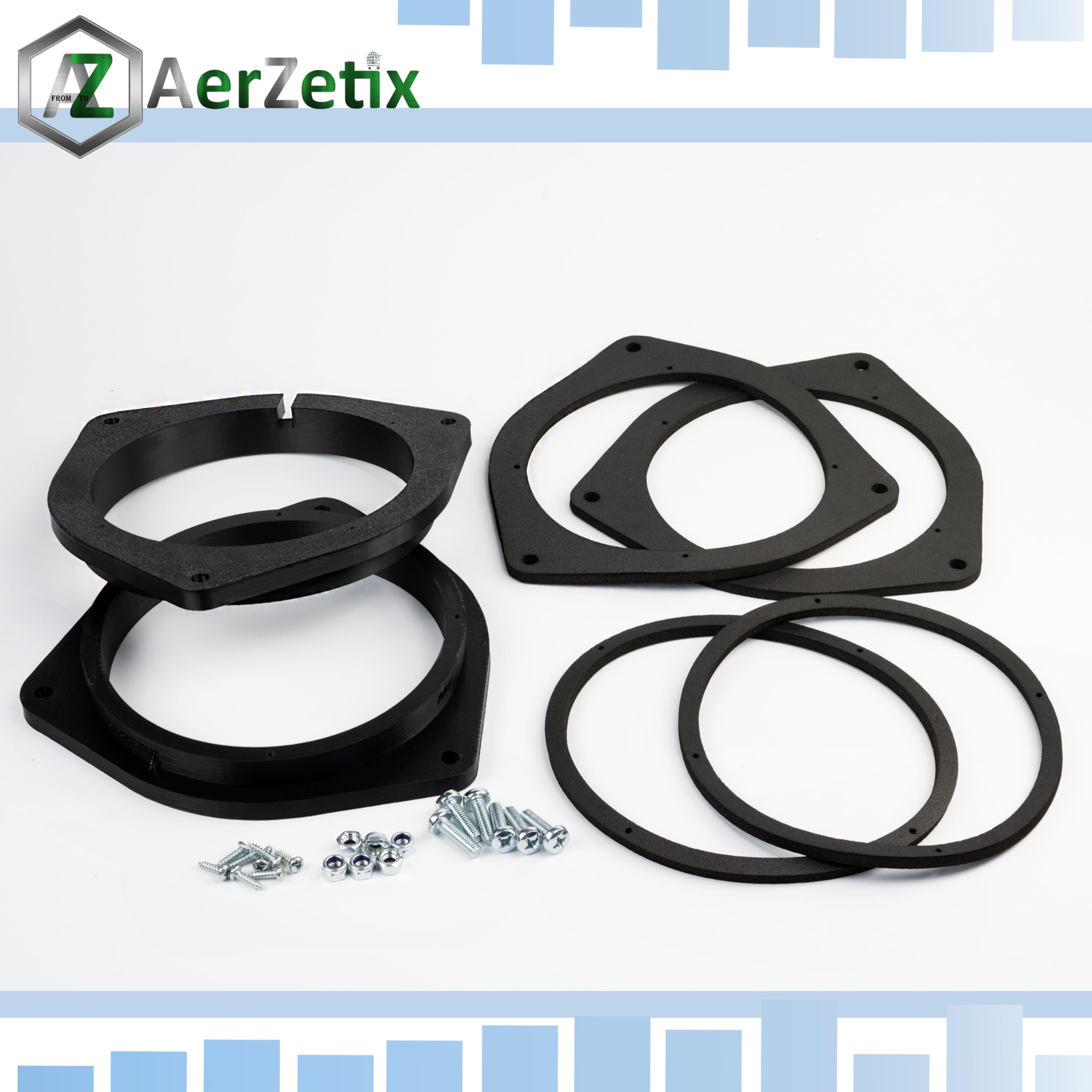 Aerzetix Set di 2 adattatori per altoparlanti Ø165 mm compatibile con Toyota Auris I(E150) / Avensis II(T25) / III(T27) / Corolla IX(E120) / Verso II(R1) / RAV4 II(XA2) / V(XA5) / Aygo X(AB7)