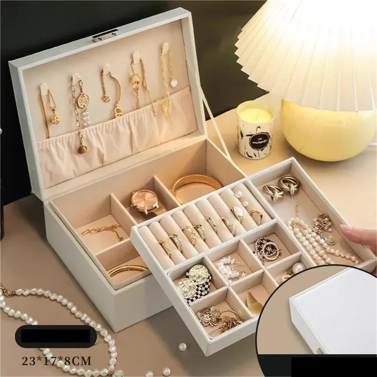 Organizzatore Di Gioielli Da Viaggio Jewelry Organizer Box With Large Capacity And Exquisite Design For Necklaces And Earrings Per Anelli E Collane