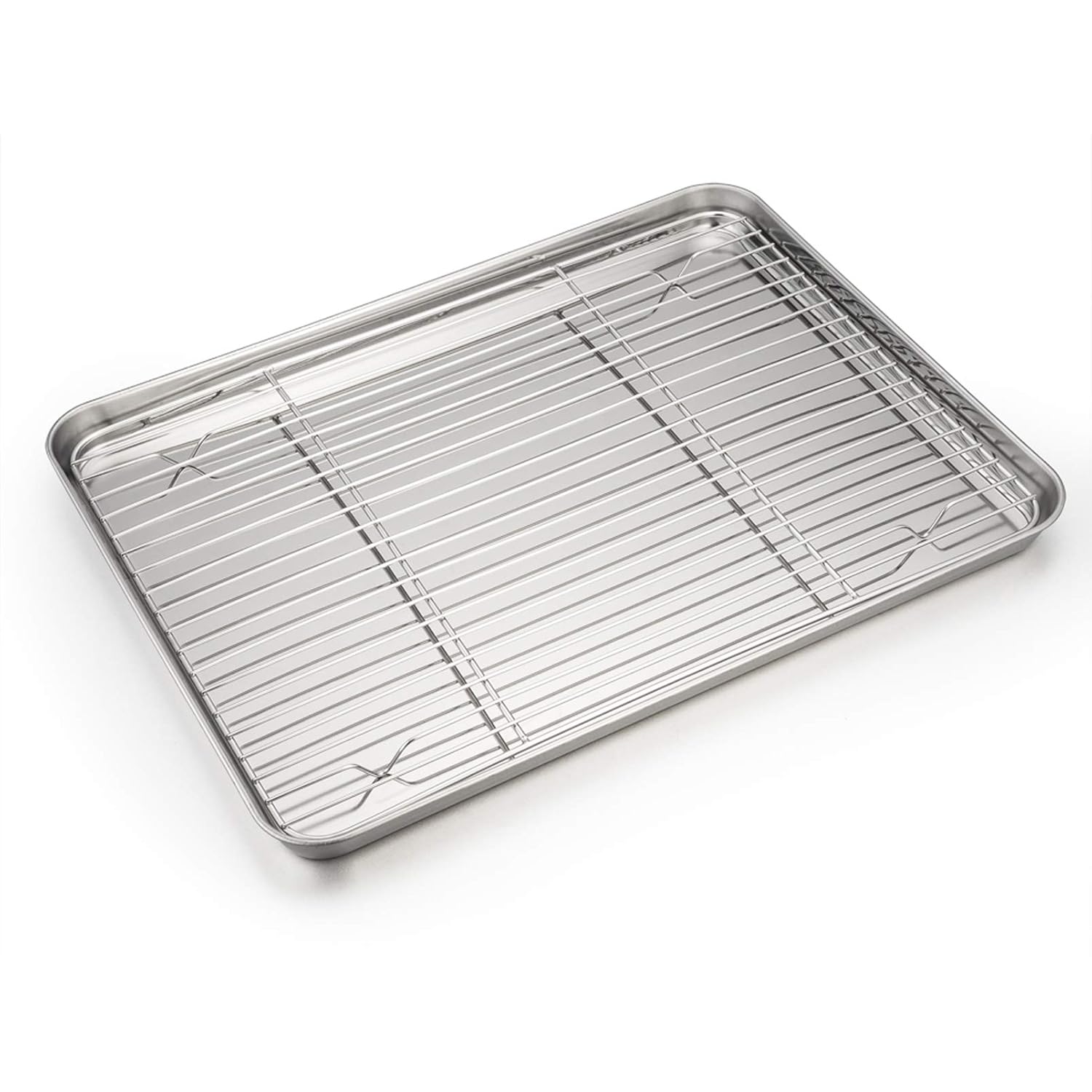Buy Baking Sheet and Rack Set, P&P CHEF Stainless Steel Cookie Sheet