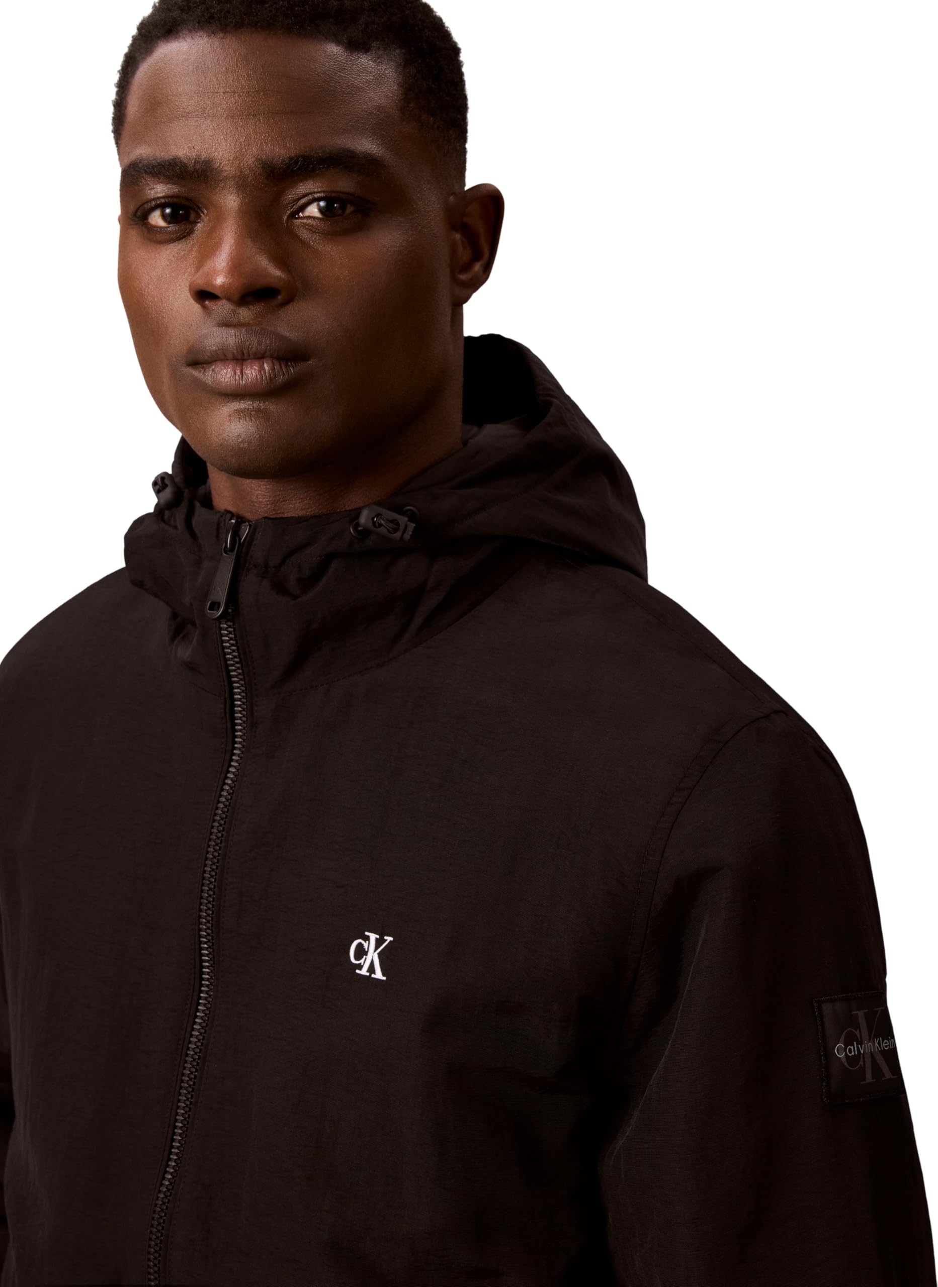 Calvin Klein Herren Übergangsjacke Padded Nylon mit Kapuze, Schwarz (Black), 2XL – Ansicht 4