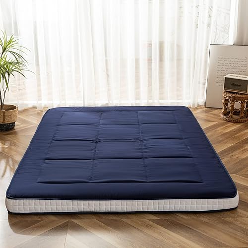 Miniatura 8 de MAXYOYO - Colchón tipo futón japonés, acolchado, para cama, extra grueso, plegable, transpirable, tumbona para el suelo, cama de invitados para