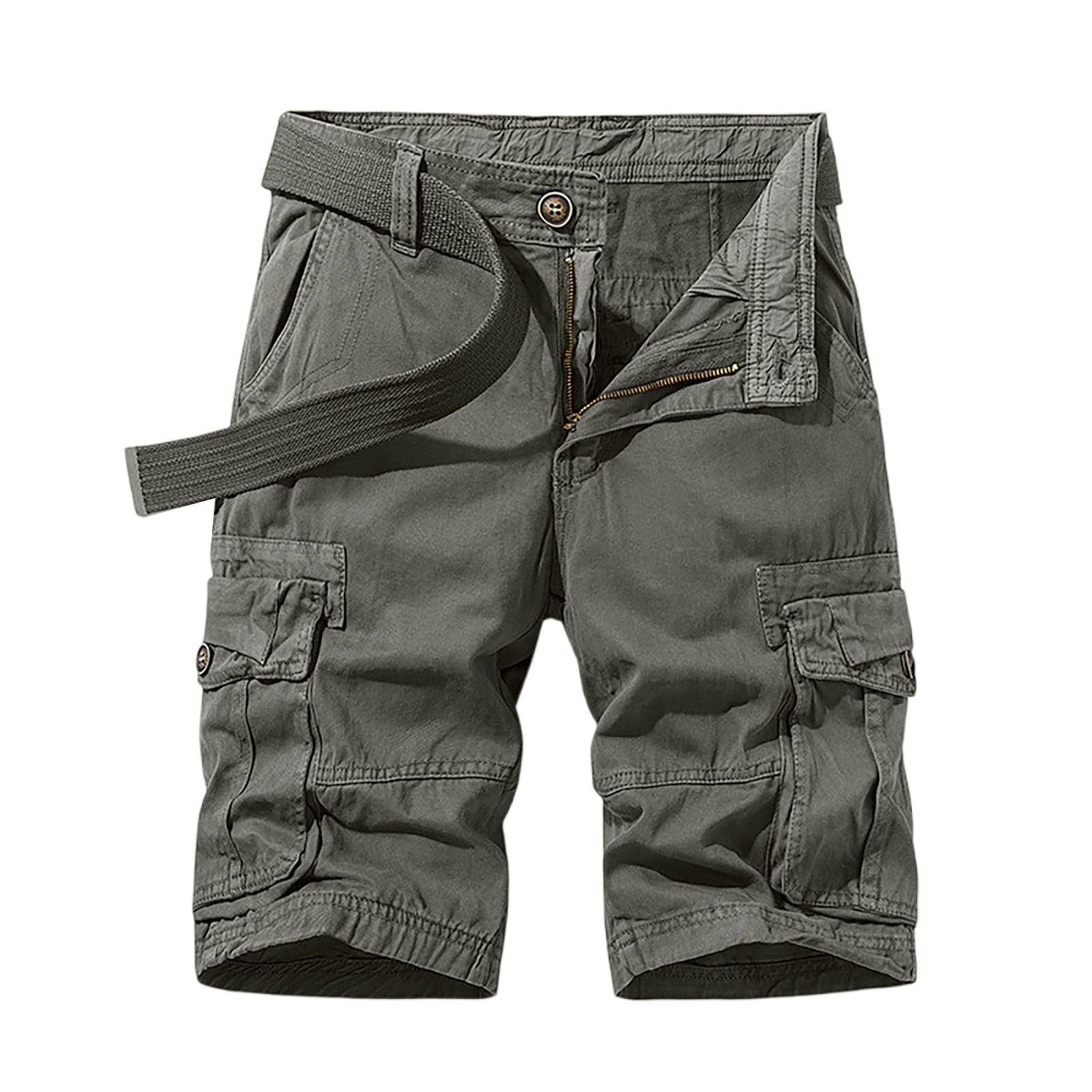 Bermuda Long Homme,Baggy Multi-Poches Souple Tendances Sécurité Jogging Fitness Militaire Salopette Short De Travail Homme,Grande Taille Legere Respirantes Cargo Chantier Vêtements