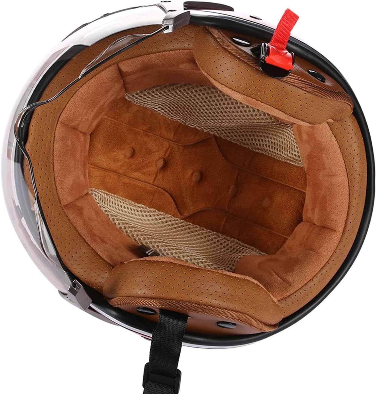 Demi Casque Moto Retro, avec Visière Vintage Casques Bols Homologué Dot/ECE Casque Mobylette Ouvert Demi Casque Homme Femme Casque Jet pour Cruiser Hélicoptère Scooter