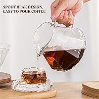 Vista 4 de Pour Over Coffee Maker Set – V60 Drip Coffee Pot with Walnut Handle, Glass Coffee Dripper & 100 Filters, 20oz/600ml Capacity