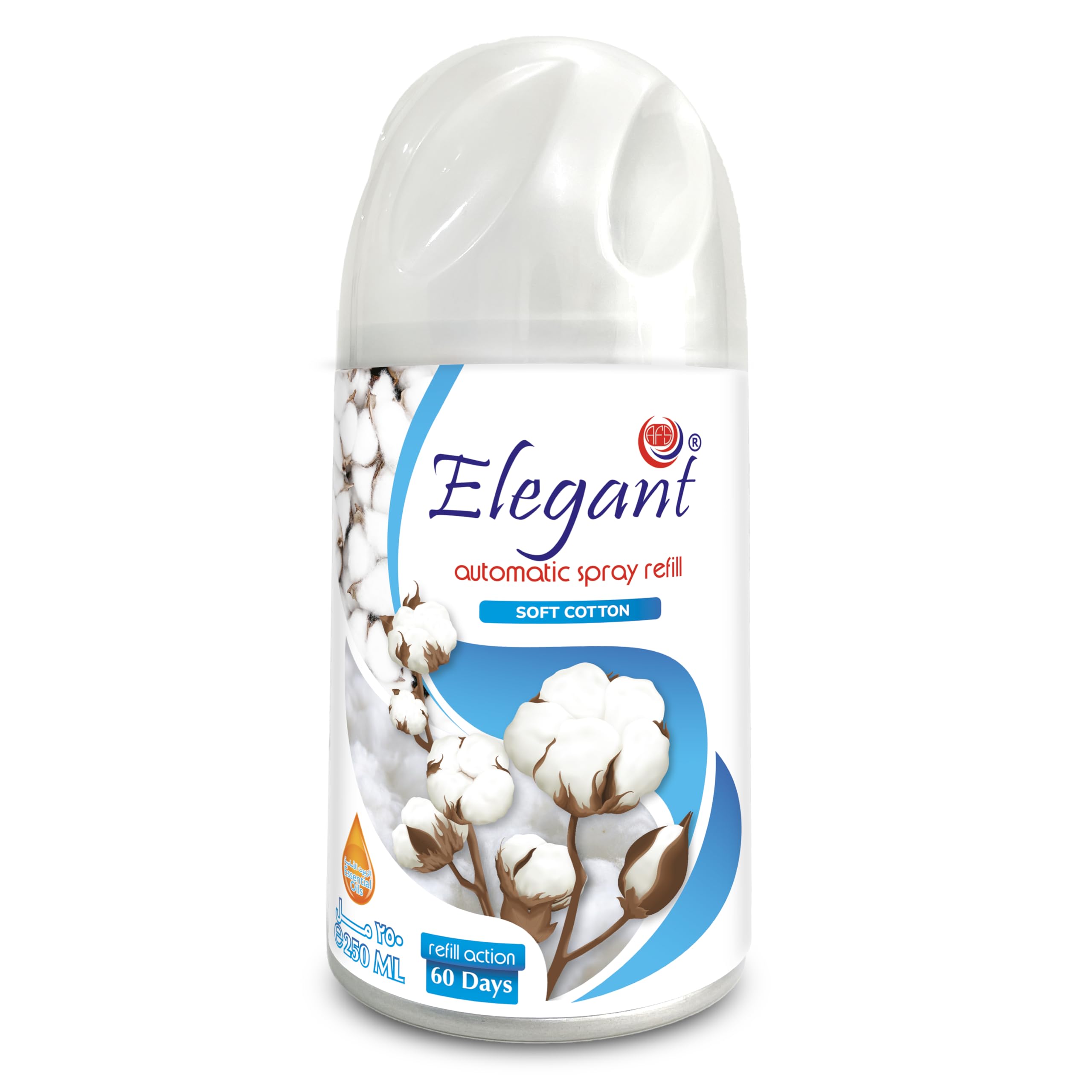 Elegant Automatic Spray REFILL – Soft Cotton – 250ML – Air Freshener REFILL for Home And Bathroom – Perfumed Spray For Dispenser, Made With ESSENTIAL OILS