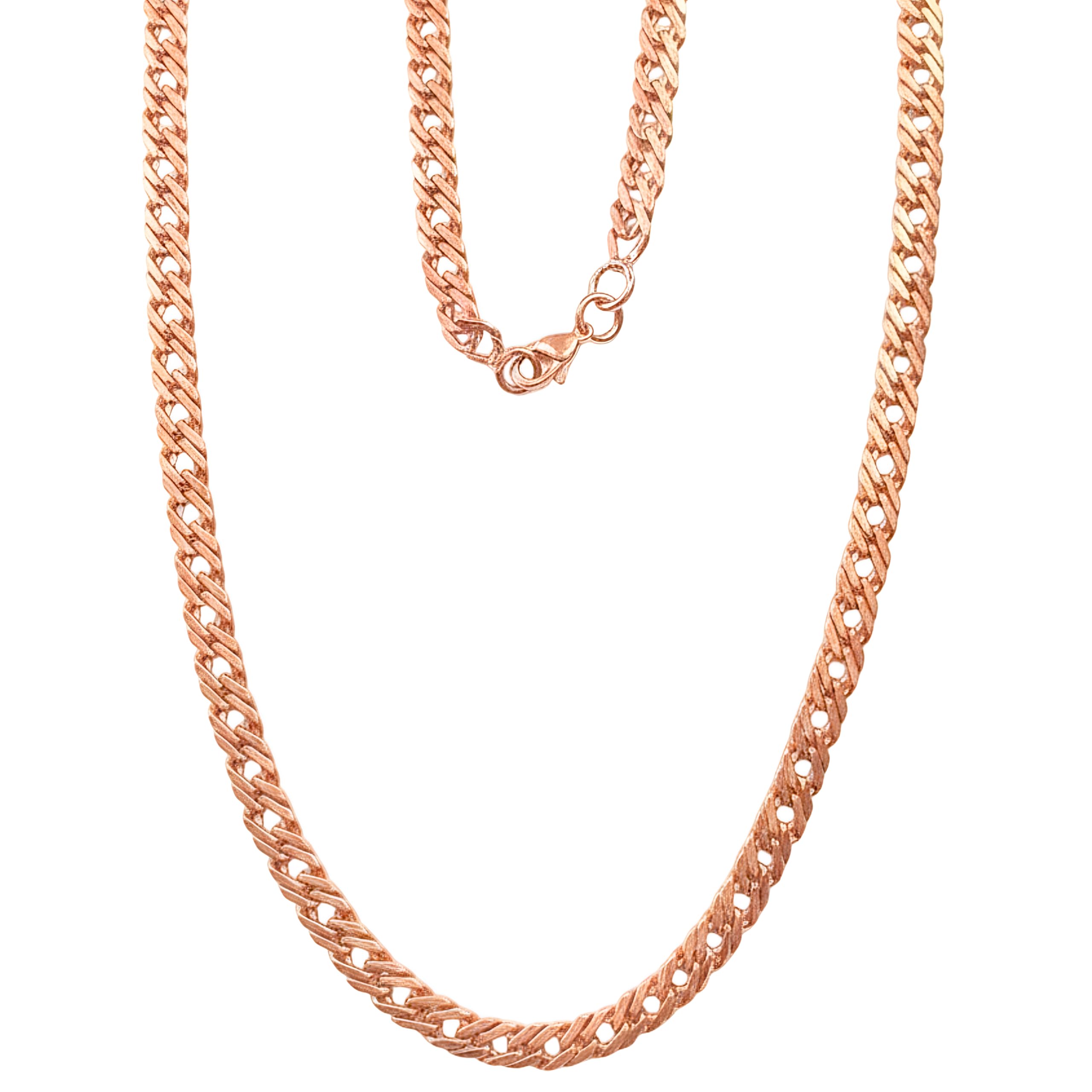 Pure Copper Double Cable Link Chain Necklace Solid Copper Statement Jewelry Set Gift for Women & Men (16-26 inch)