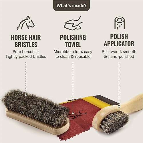 Vista 19 de Stone and Clark Original Shoe Polish & Care Kit - Leather Shoe Shine Kit for Men & Women Rojo