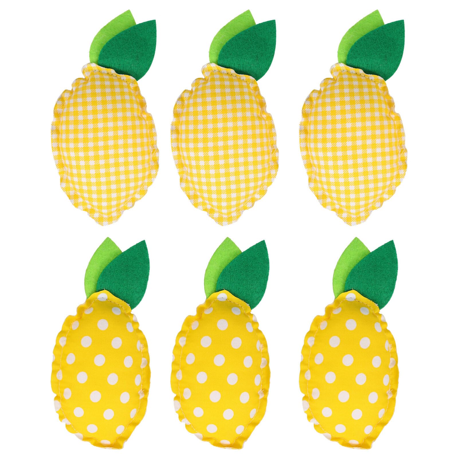 HOLIDYOYO Stuffed Lemon Ornaments 6pcs Soft Fabric Lemon Tiered Tray Decors Rustic Farmhouse Decorations for Summer Tiered Tray Bowl Fillers Supplies