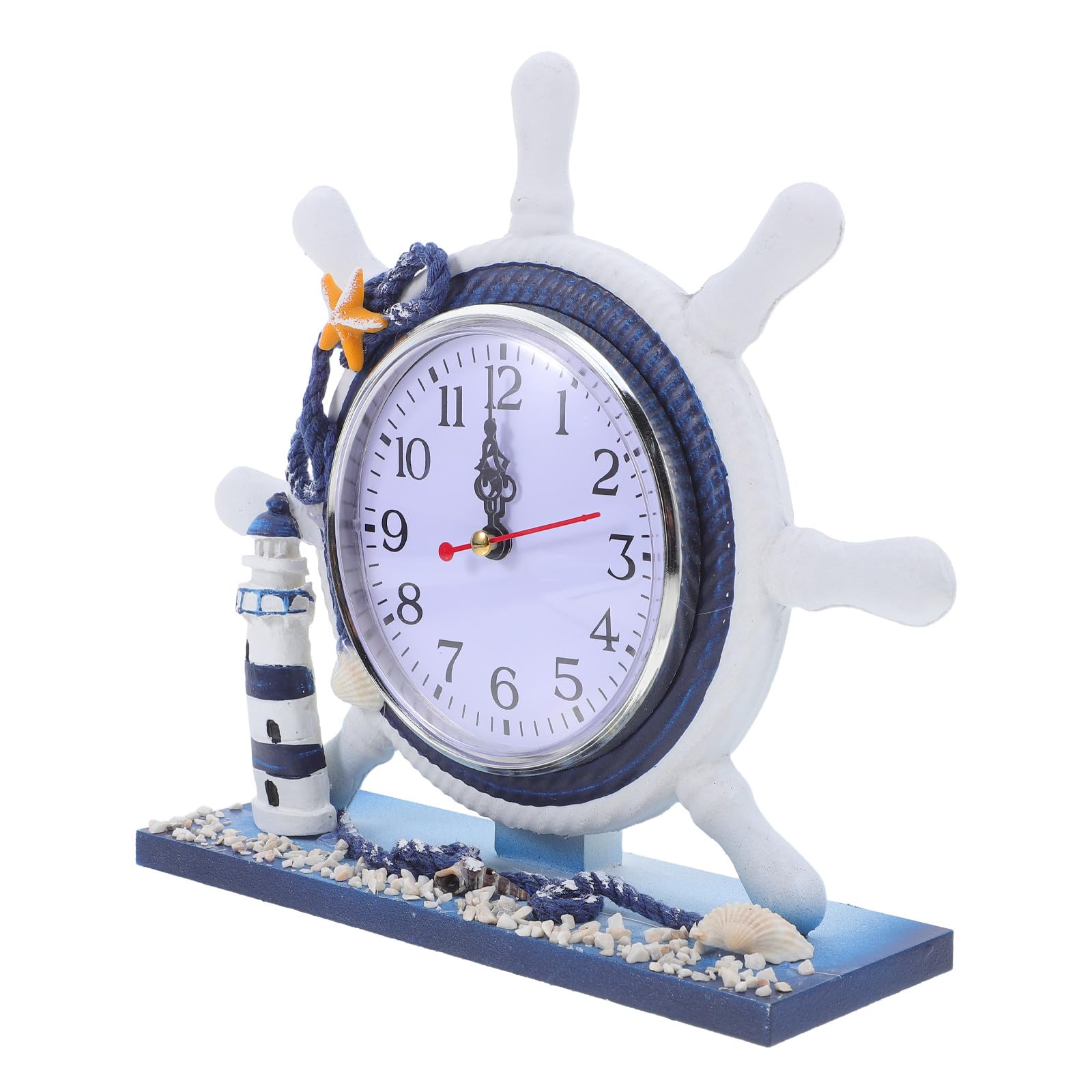 Reloj de escritorio silencioso que elimina el tictac molesto con diseño de faro náutico