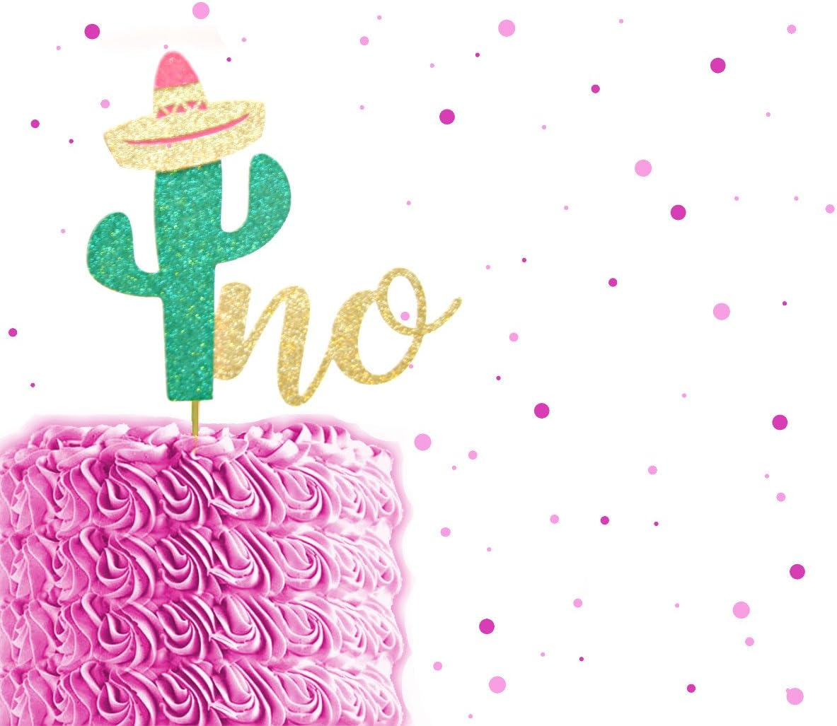 Glitter Fiesta Uno Cake Topper, One Cake Topper, Fiesta Cake Topper, Cactus Birthday, Tropical Birthday, Cinco de Mayo