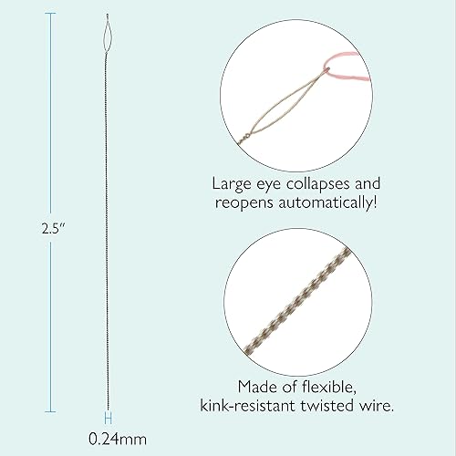 Miniatura 3 de The Beadsmith Basic Elements - Agujas plegables de 2.5 pulgadas de largo, alambre trenzado flexible, ojo grande, fácil de enhebrar, 4 agujas medianas
