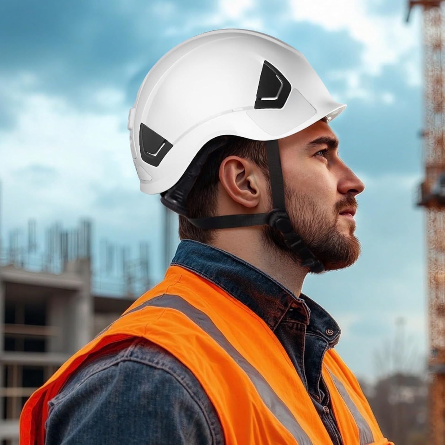 VEVOR Industrial Safety Helmet, ANSI/ISEA Z89.1 Approved ABS Hard Hat with 6-Point Ratchet Suspension, Adjustable Vented Hardhat for Men & Women, for Outdoor and Indoor Construction Workwear - Image 8