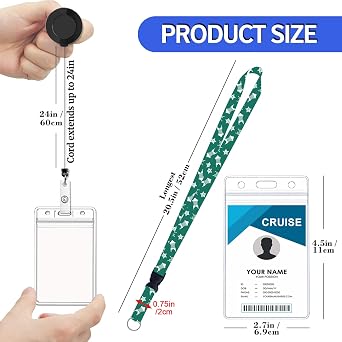 Retractable Cruise Lanyard,4 Pack Cruise Lanyard with Waterproof Id Badge Holder for All Cruises Ships Key Cards