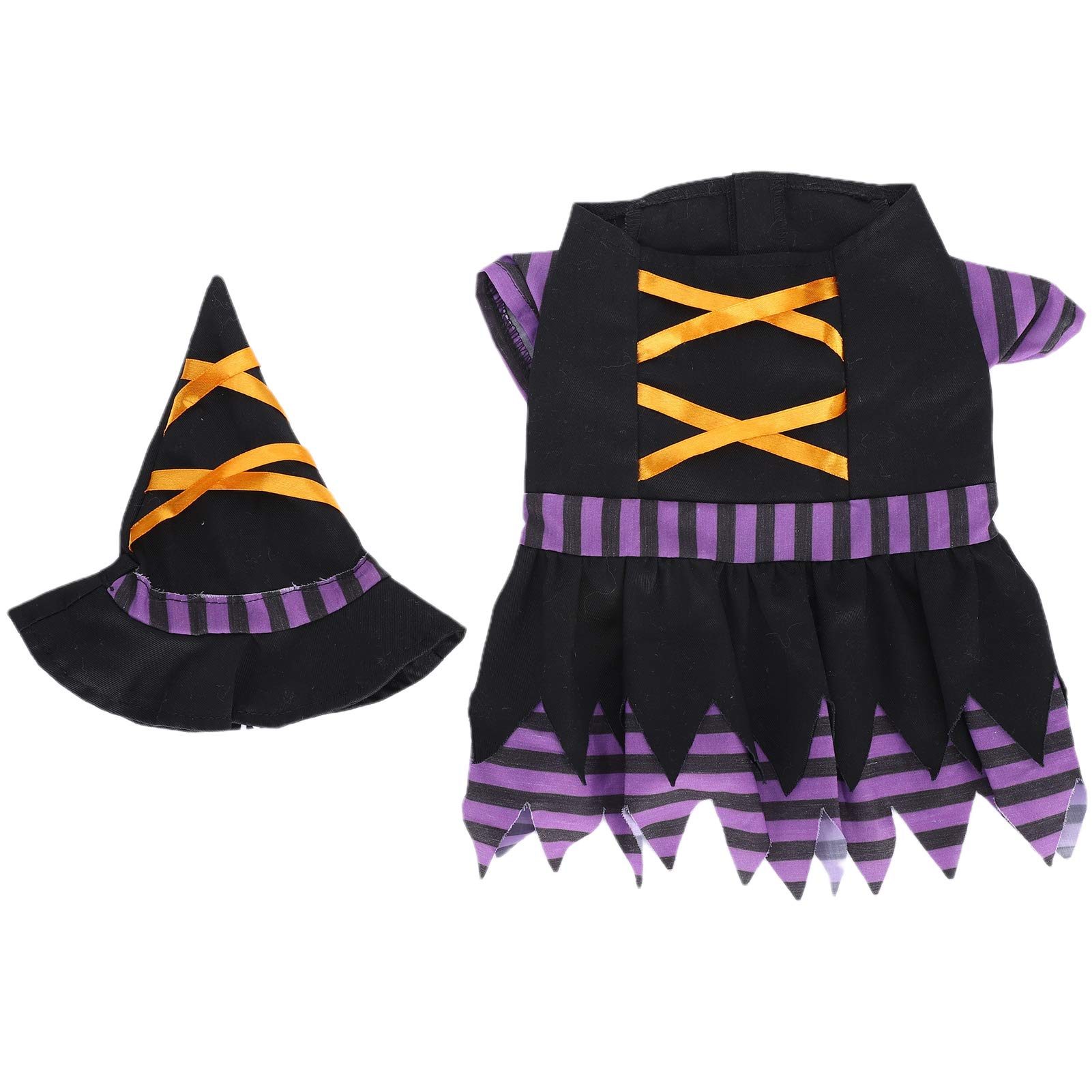Disfraz de Halloween para Mascotas, Vestido de Ropa Decorativa para Perros y Gatos, Disfraces de Halloween para Perros y Gatos con Sombrero Cosplay de Vacaciones(M)