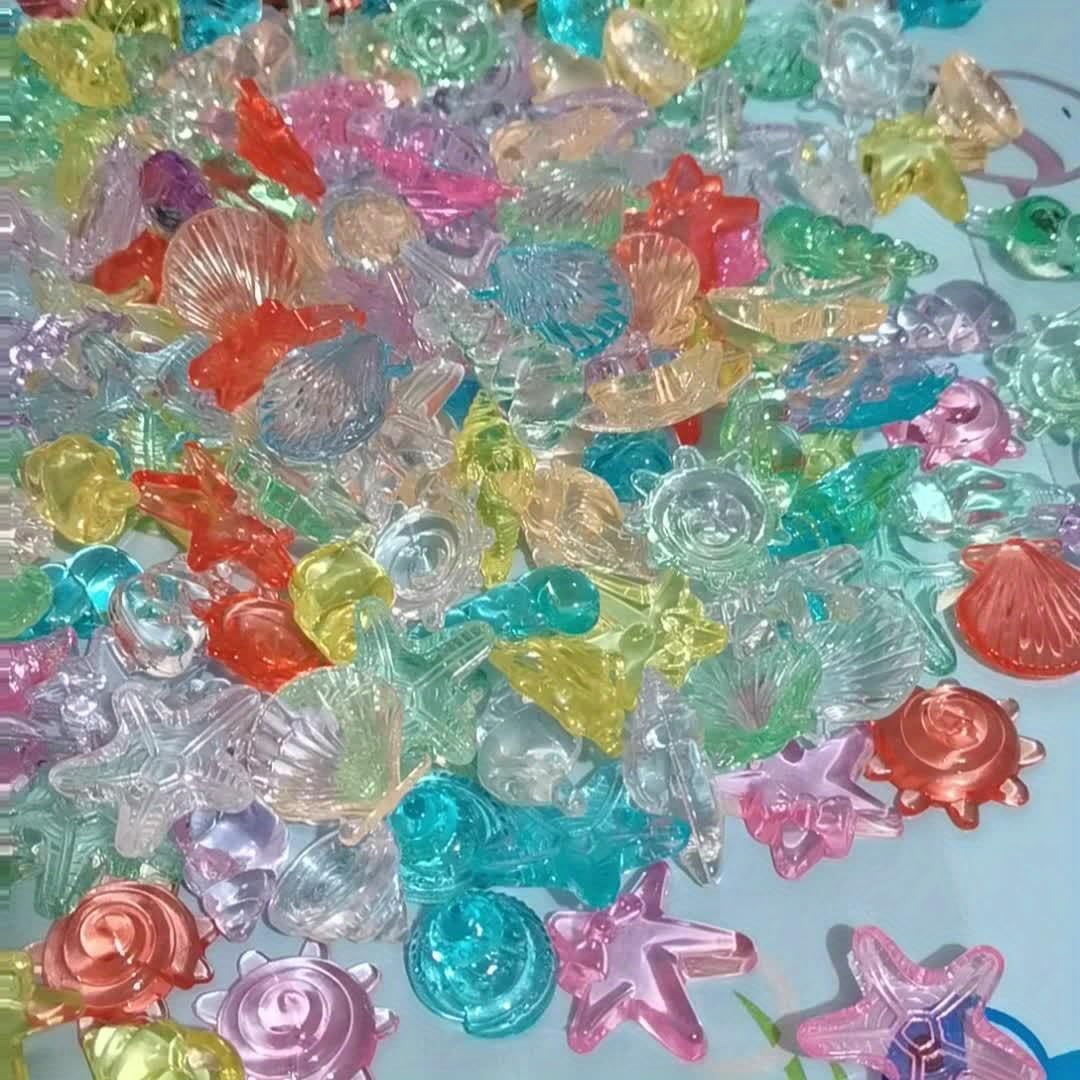 60 conchas decorativas artificiales coloridas, creativas y transparentes para acuarios y peceras, conchas, estrellas de mar, playa, piscina, decoración de eventos de fiesta, bricolaje, — view 5