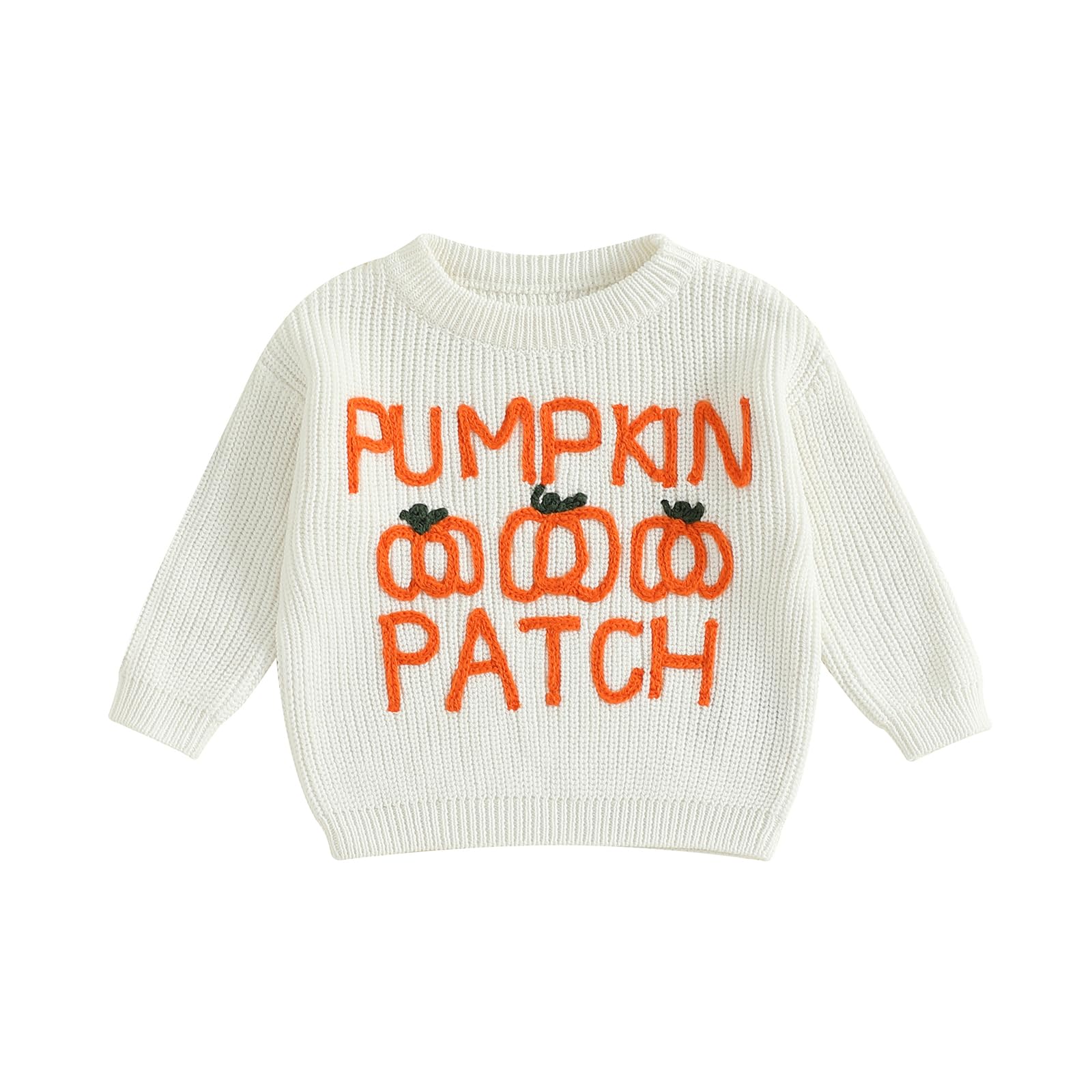 LSFYSZD Toddler Baby Girls Boys Halloween Pumpkin Sweaters Long Sleeve Crew Neck Winter Warm Knitwear Pullover Jumpers Top — view 64